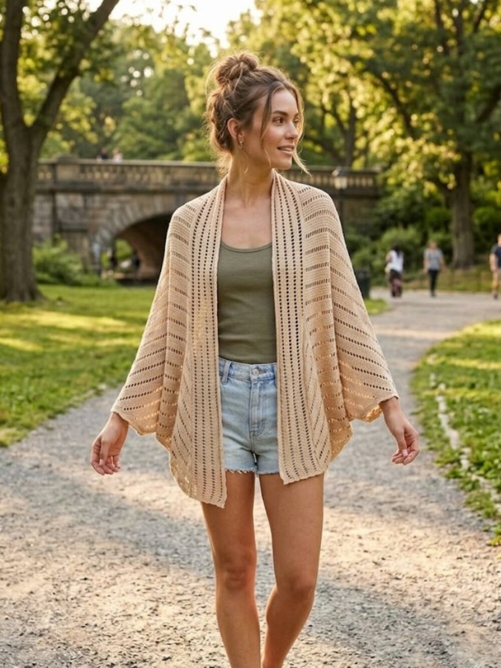 Sparrow Anthropologie Cream Open-Knit Shrug
